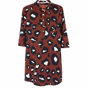 NWT Tracy Negoshian animal print red cheetah midi dress